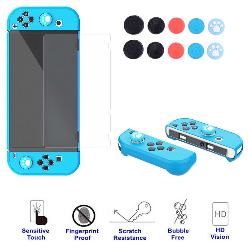 COMCOOL Dockable Case for Nintendo Switch OLED 2021 - Protective Cover Accessories for NS OLED and Joy-Con Controller with Screen Protector - Skyblue - Image 4